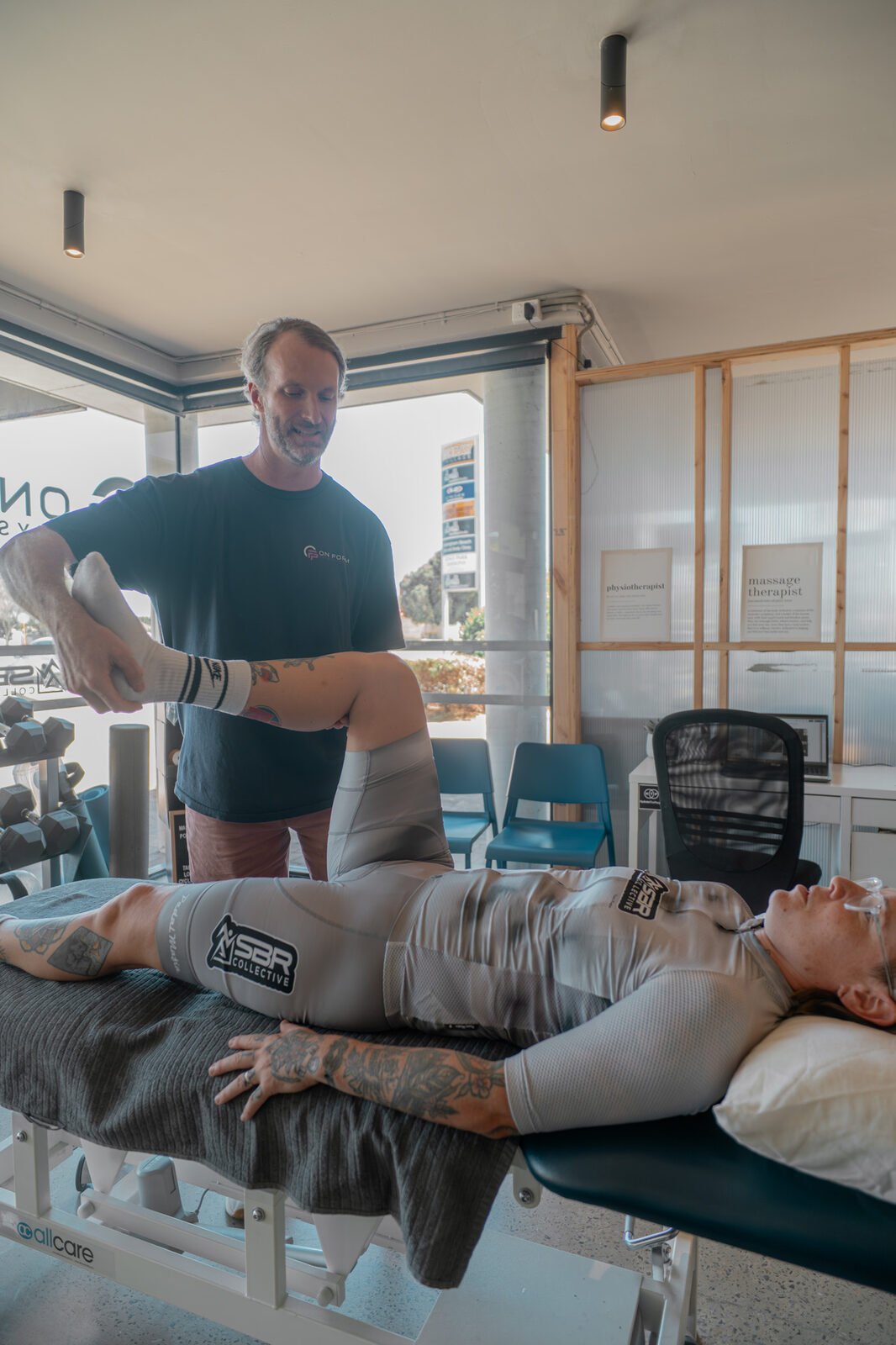 Physiotherapist treating a client at On Form Physio